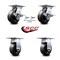 Service Caster 5 Inch Phenolic Caster Brakes/Swivel Locks and 2 Rigid, 2PK SCC-35S520-PHB-SLB-BSL-2-R-2 - alternate 2